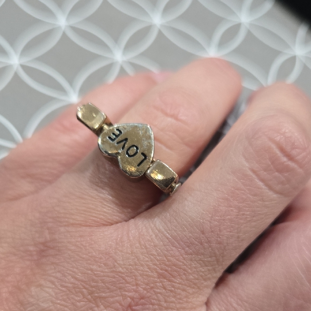 Francesca's Collections Gold Heart LOVE Ring